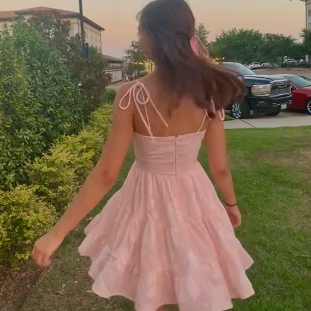 Francesca's Pink Mini Floral Dress
